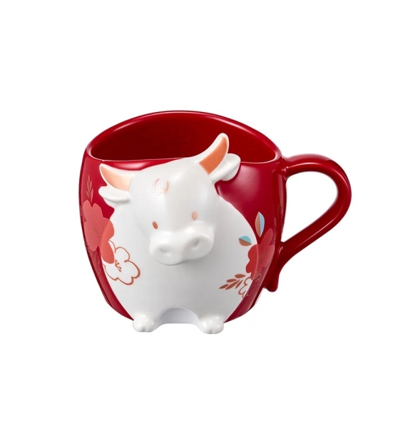 2021 Starbucks Korea New Year Cow Red Mug 355ml
