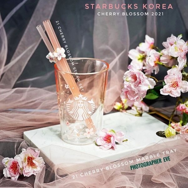 2021 Starbucks Korea Cherry Blossom Marble Tray