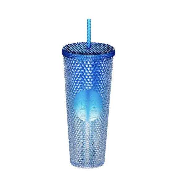 2021 Starbucks Korea Shine Blue Bling Stud Coldcup 710ml