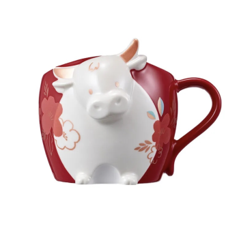 2021 Starbucks Korea New Year Cow Red Mug 355ml